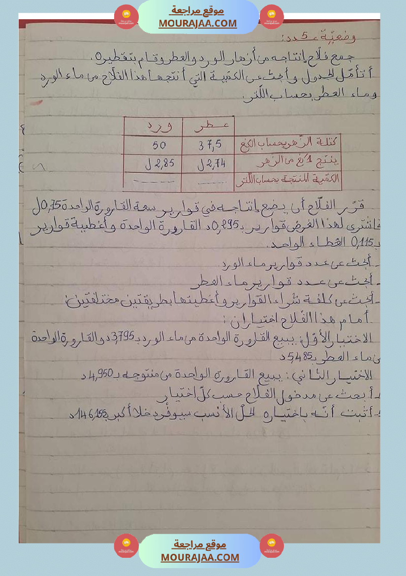 سلسلة تمارين في الرياضيات سنة سادسة