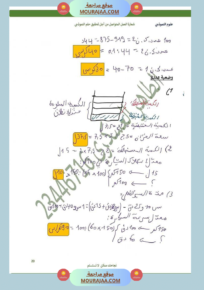 كراس الرياضيات سنة 6 بالاصلاح