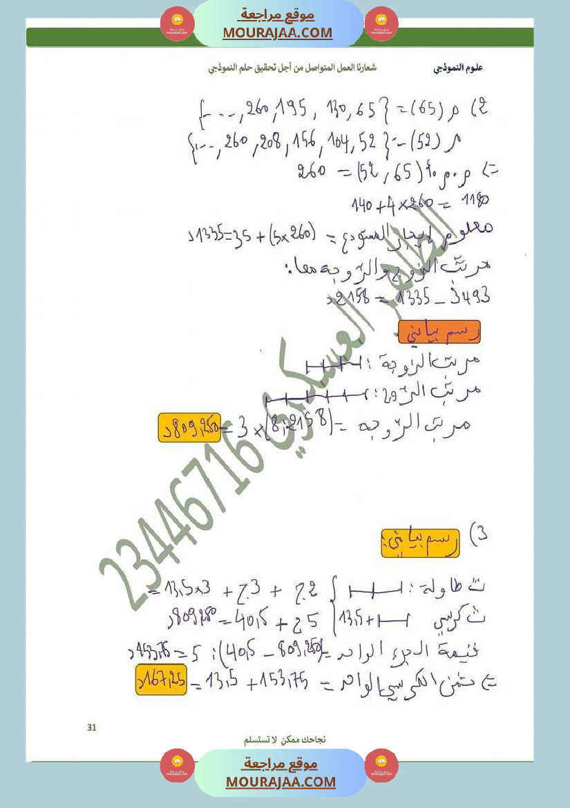 كراس الرياضيات سنة 6 بالاصلاح
