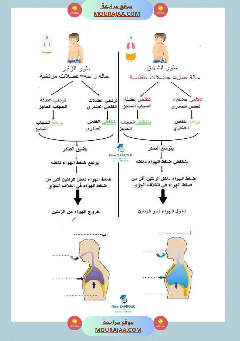 سادسة إبتدائي ايقاظ علمي الثلاثي الاول وحدة الهواء و التنفس