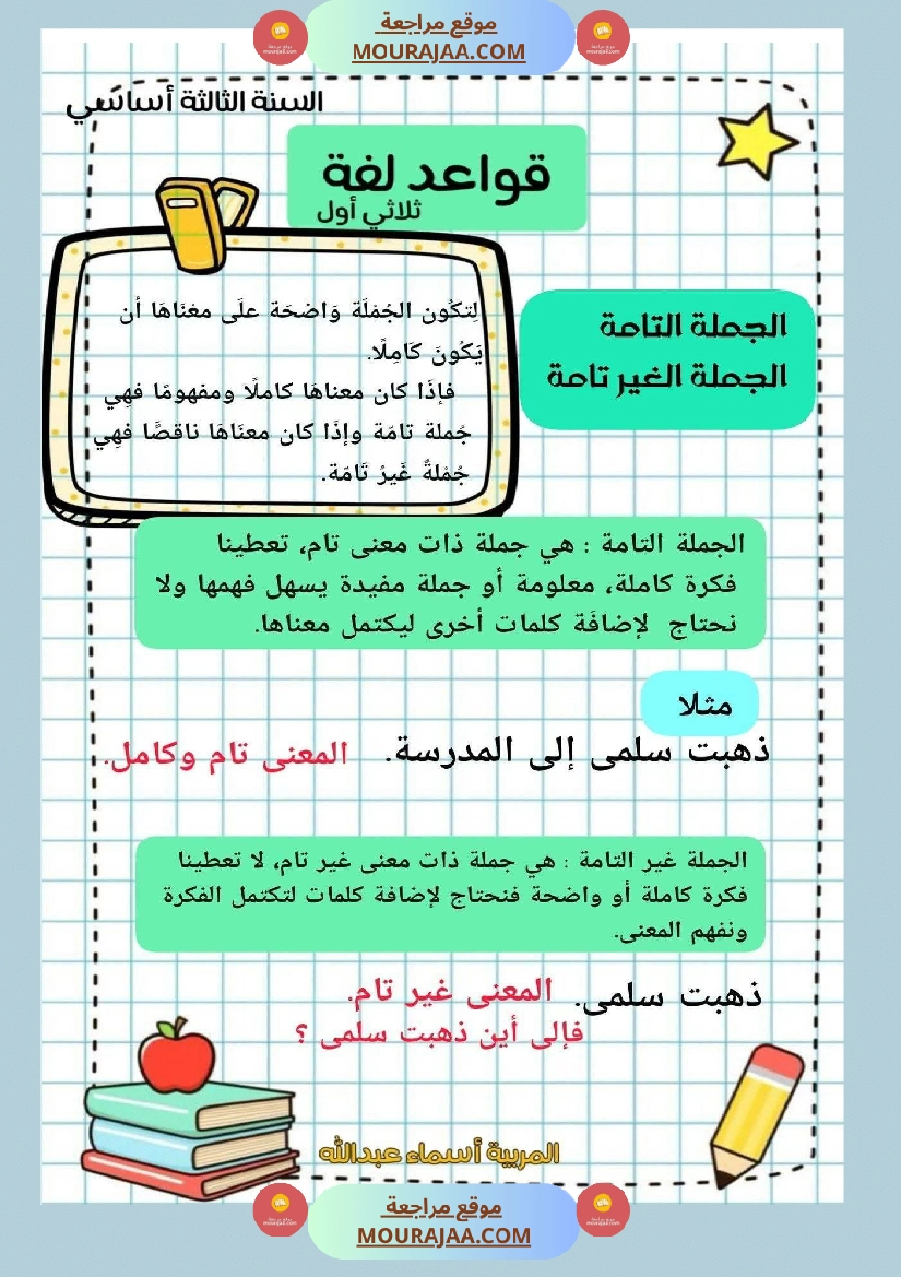 قواعد لغة سنة ثالثة صفحة 12