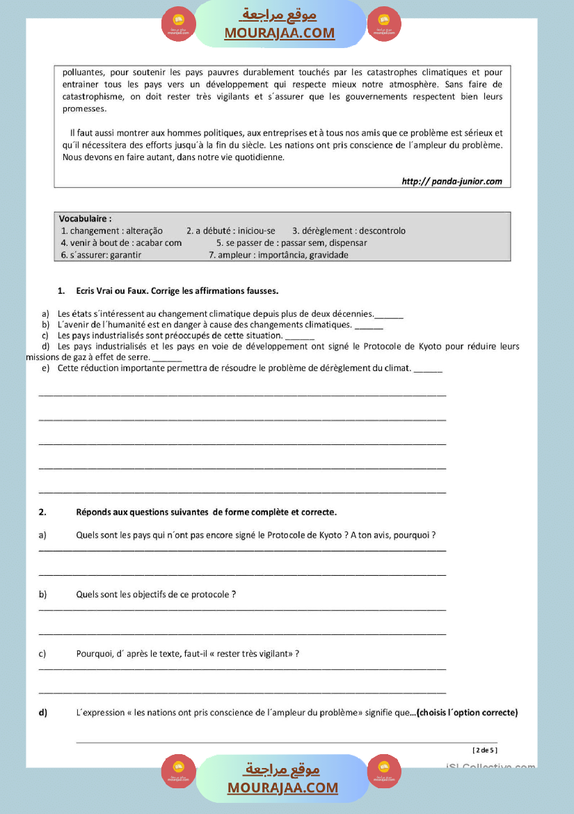 niveau 3 theme l environnement