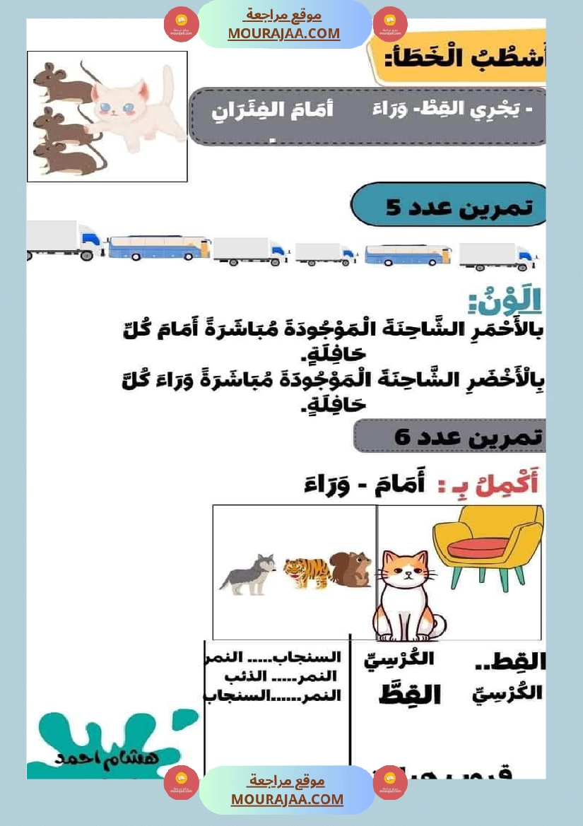 السنة الاولى رياضيات وايقاظ رياضيات تنظيم الفضاء أنواع الخطوط المجموعات ايقاظ الحواس علم صفحة 2