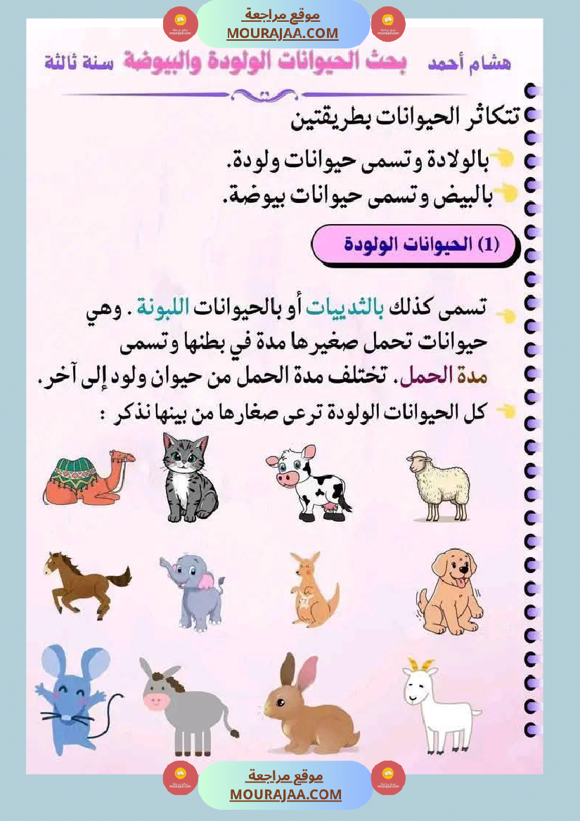 سنة ثالثة ابتدائي ايقاظ علمي الثلاثي الأول