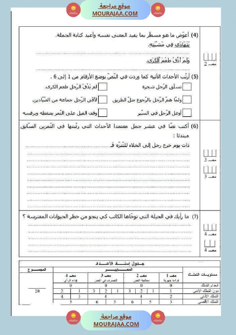 جميع امتحانات السنة الخامسة الثلاثي الأول