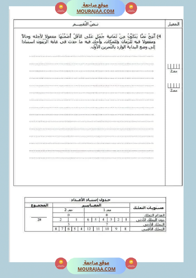 جميع امتحانات السنة الخامسة الثلاثي الأول صفحة 22
