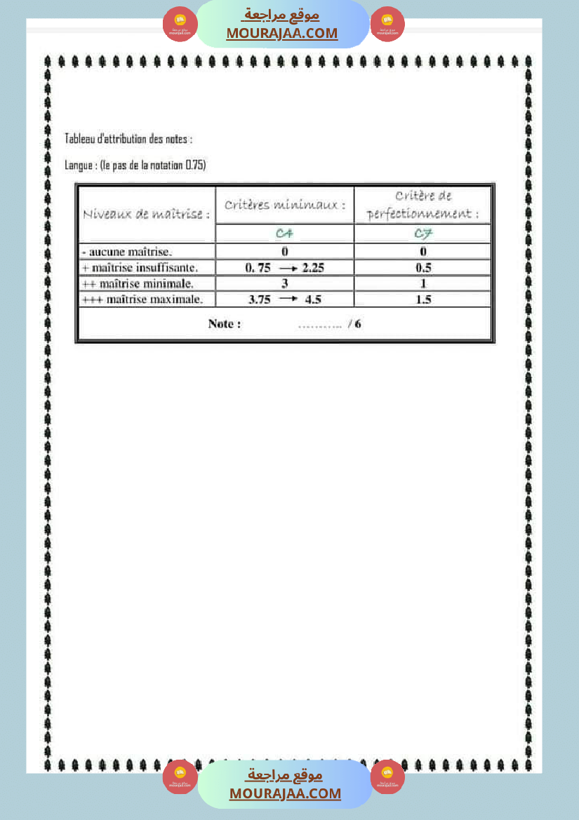 اختبارات فرنسية للسنة الخامسة