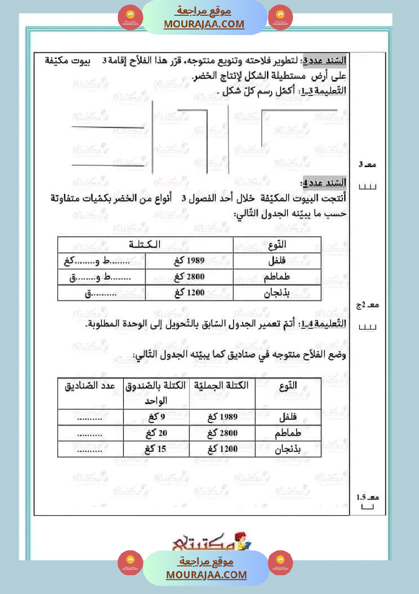 تقييمات الثلاثي الأول السنة الخامسة كل المواد
