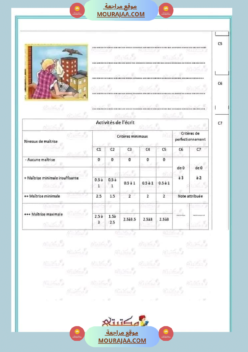 تقييمات الثلاثي الأول السنة الخامسة كل المواد