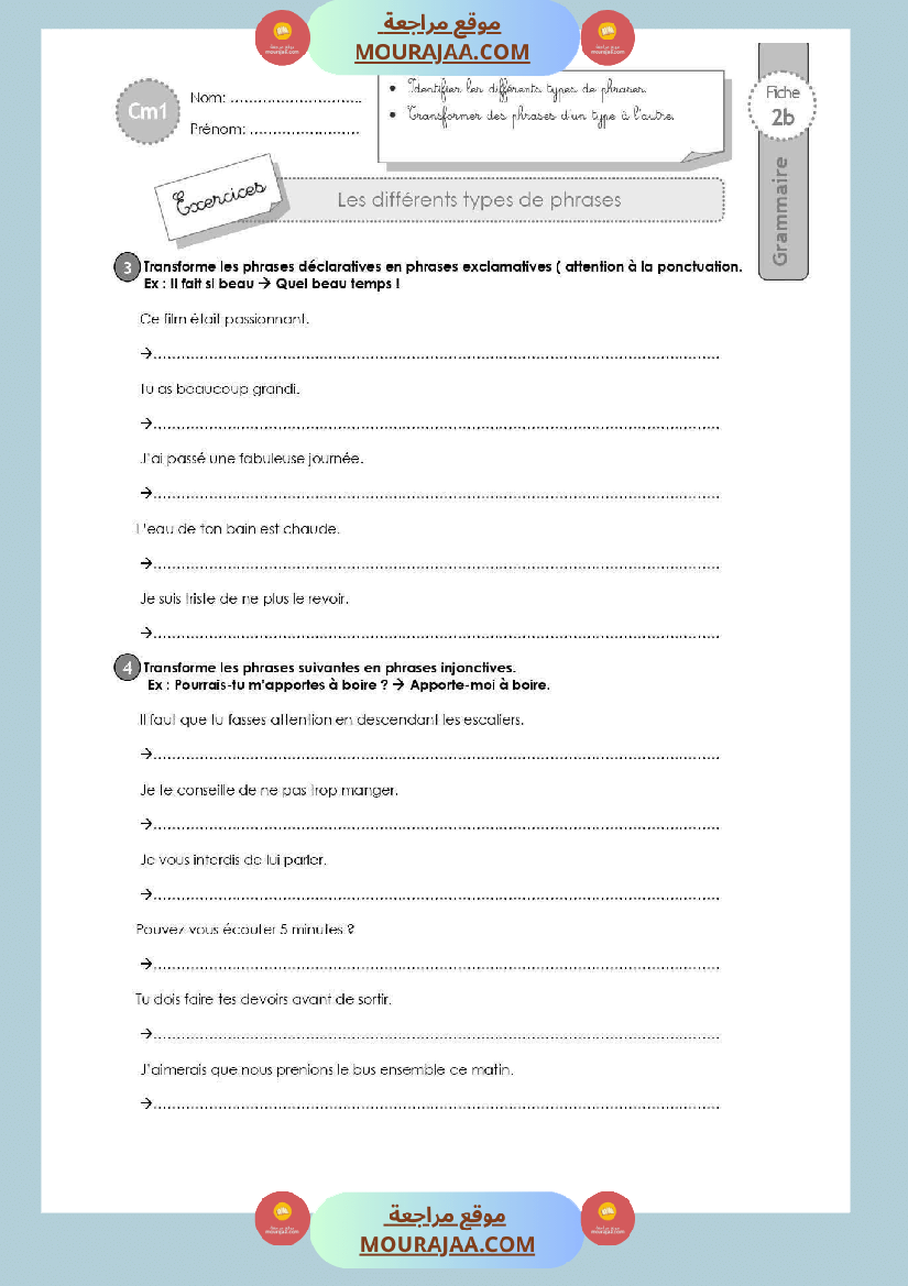 les types de phrases