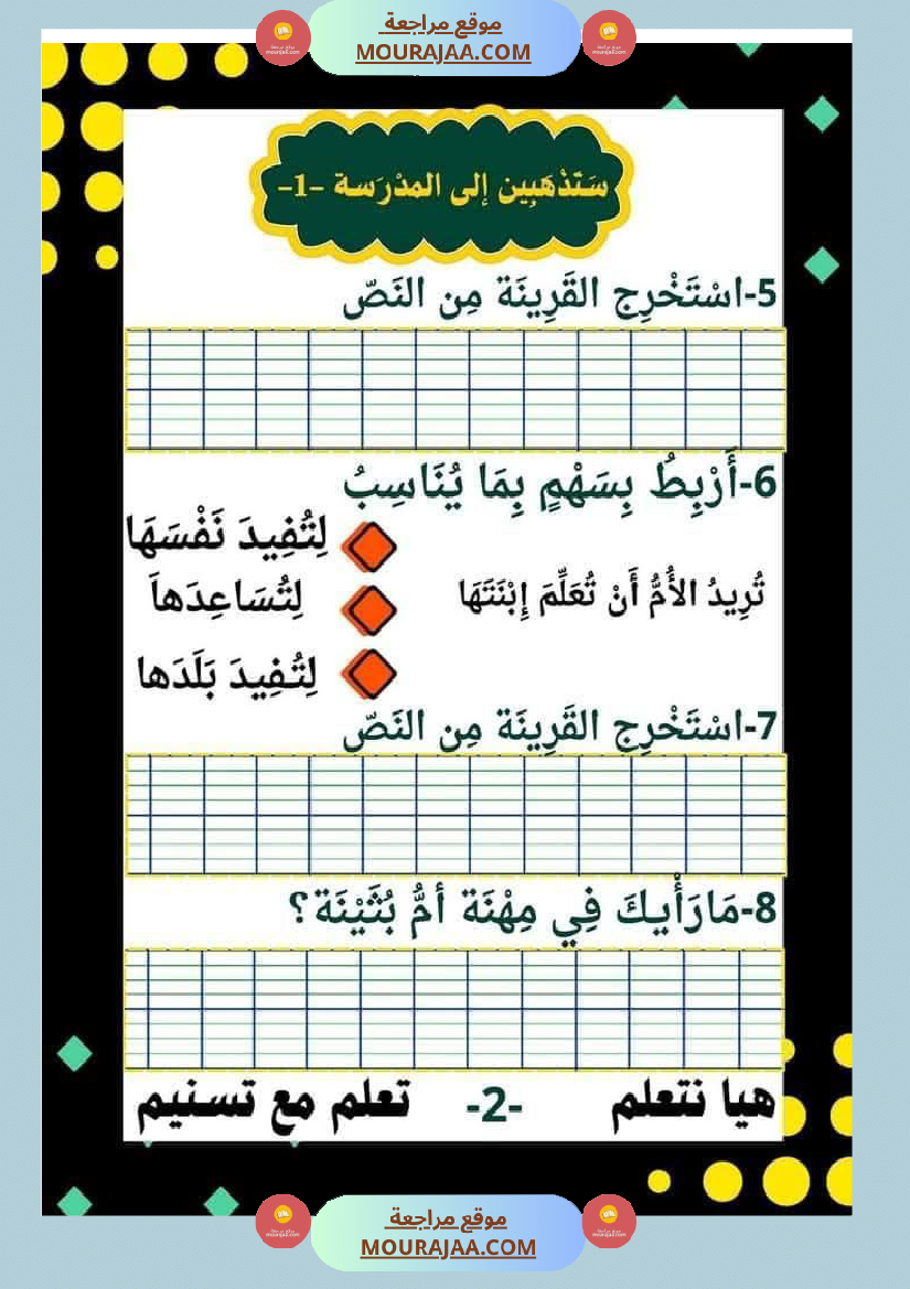 السنة ثانية نصوص قراءة وفهم الوحدة الاولى