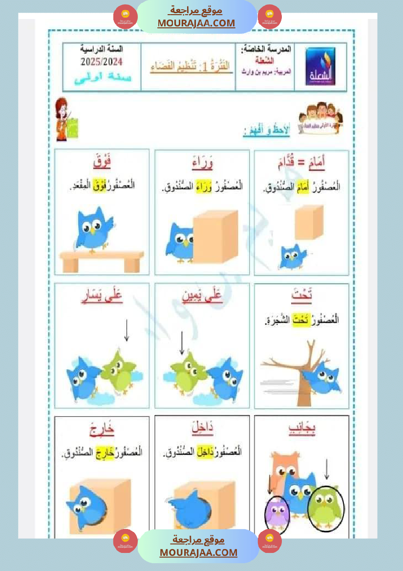 سنة اولى ايقاظ علمي الثلاثي الاول