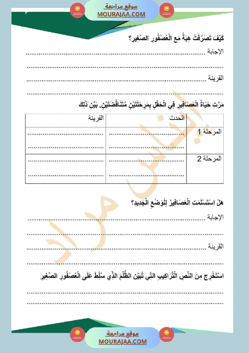 تلاميذ السنة الرابعة نص ثري من حيث المعجم اللغوي المعتمد عميق في معانيه