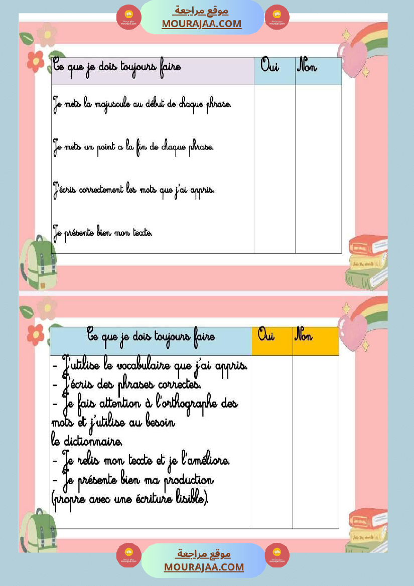 projet d ecriture 4eme annee