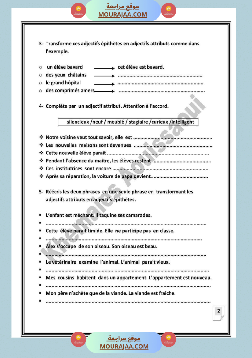 langue m3 6eme annee