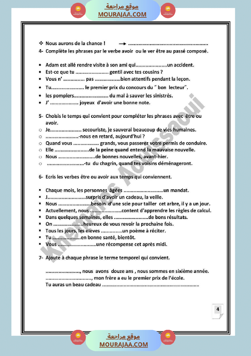 langue m3 6eme annee