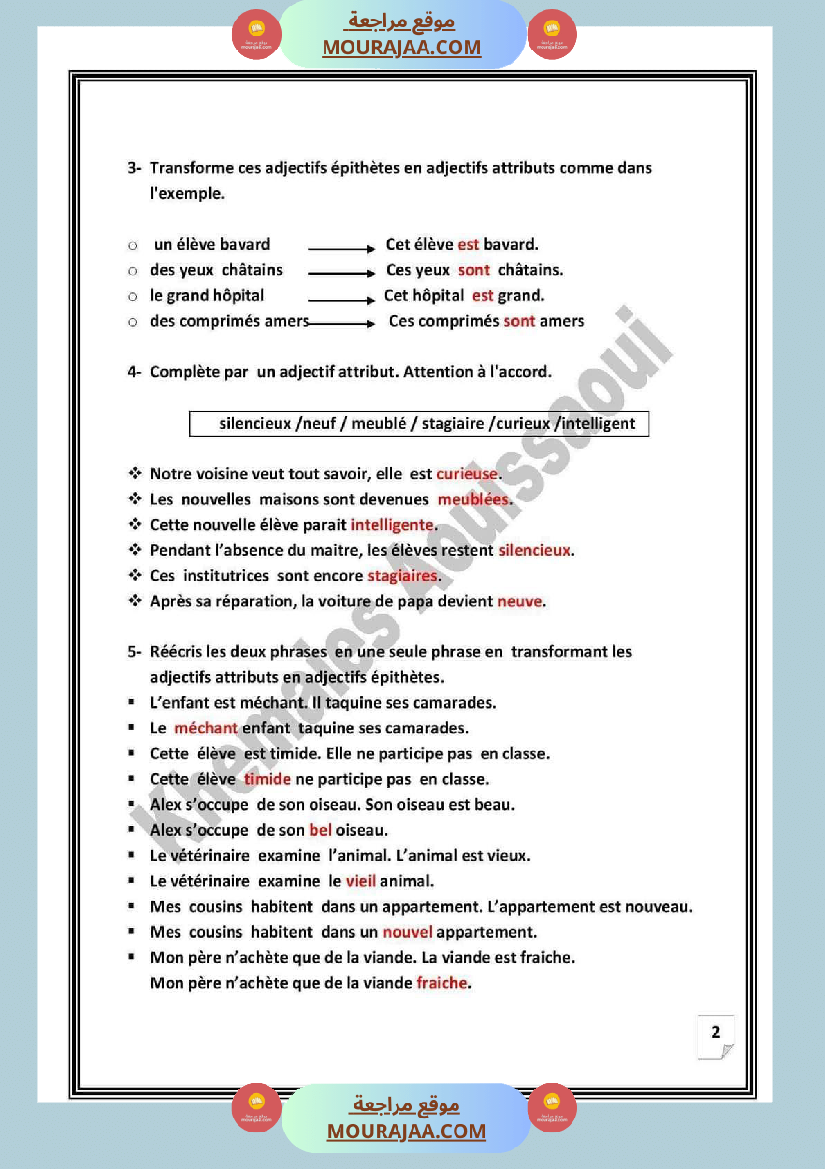 langue m3 6eme annee