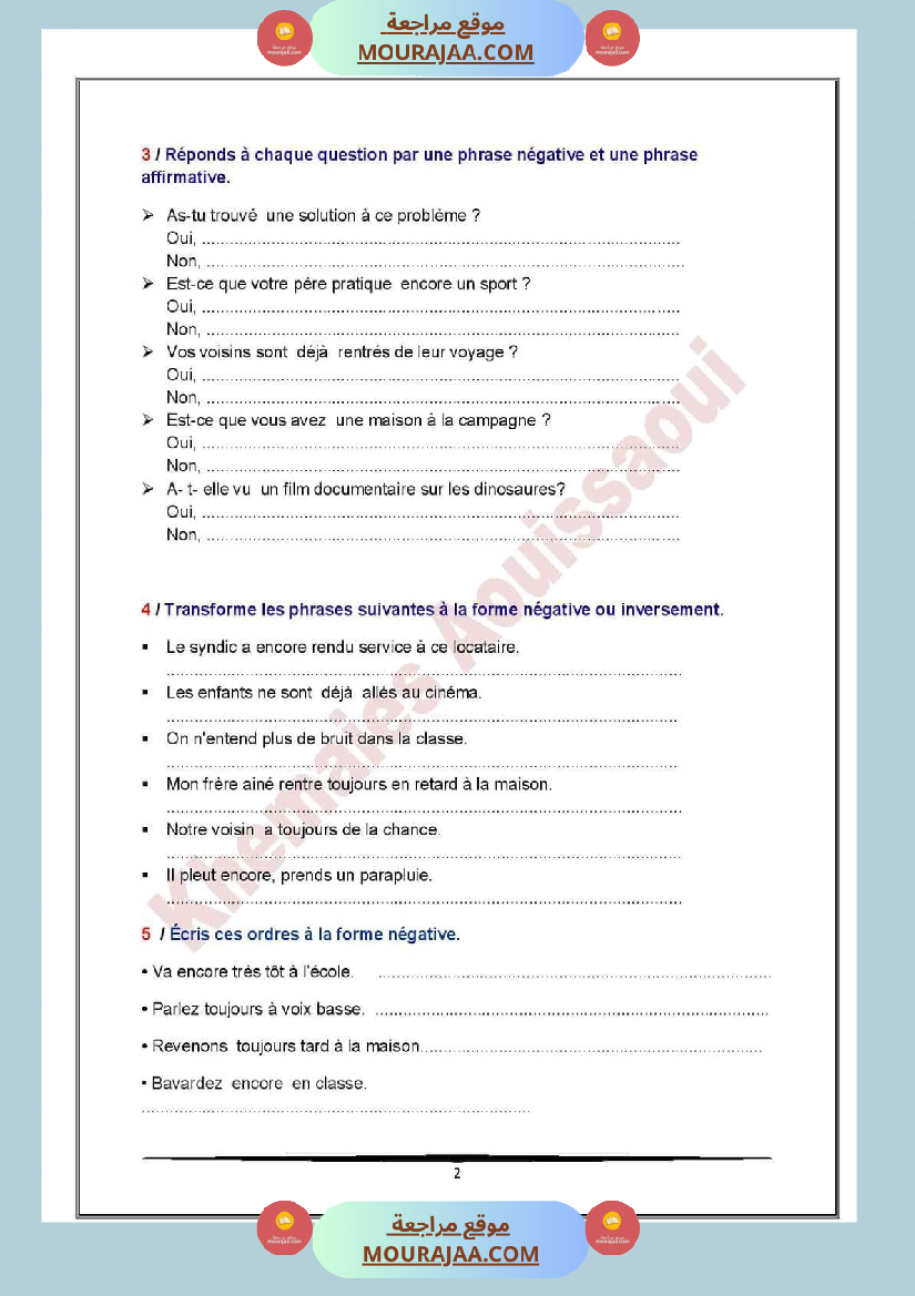langue module4 6eme annee exercices de consolidation corriges