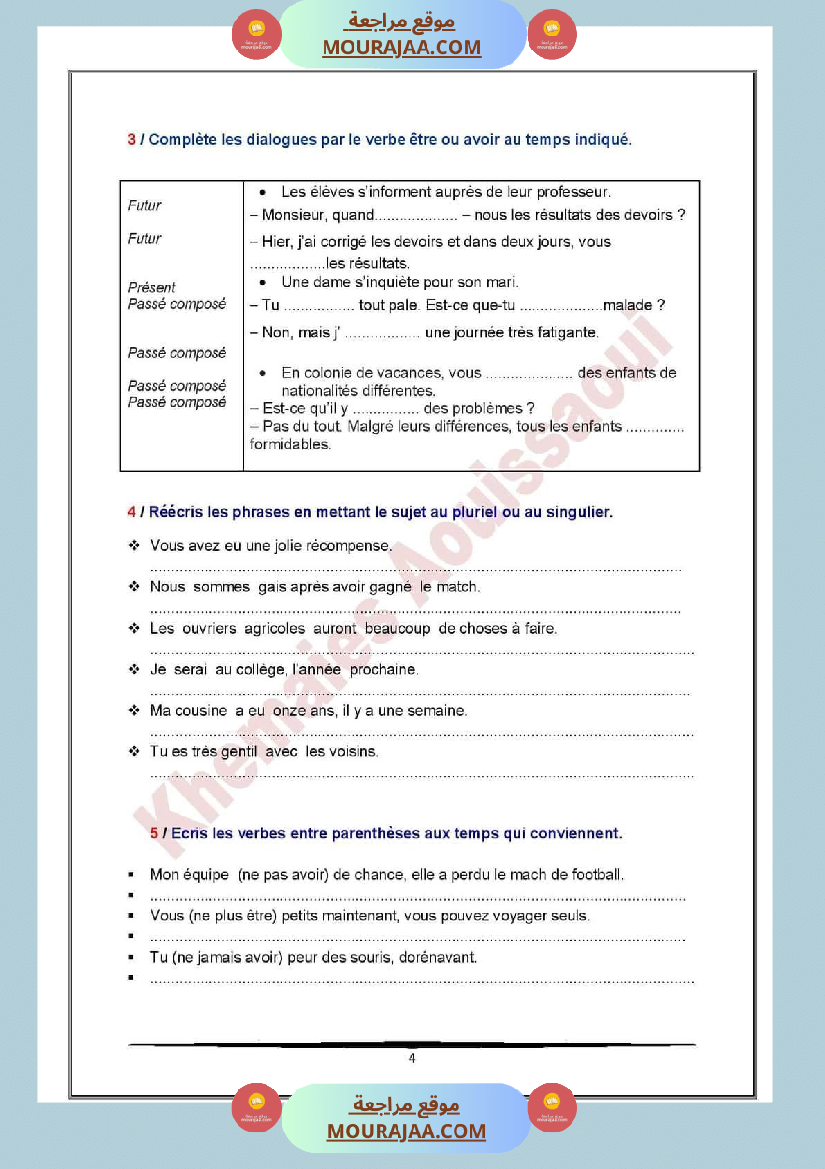 langue module4 6eme annee exercices de consolidation corriges