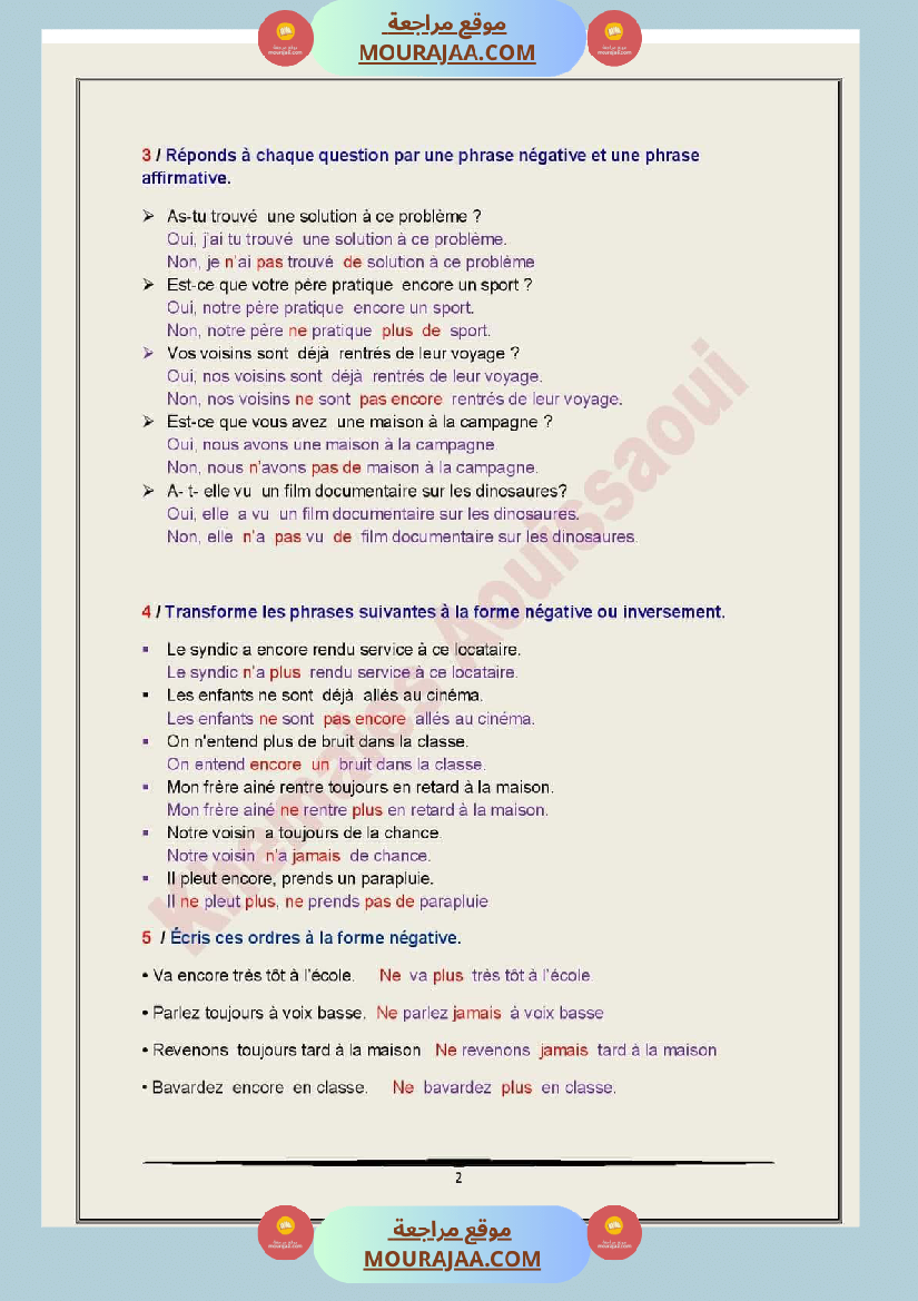 langue module4 6eme annee exercices de consolidation corriges