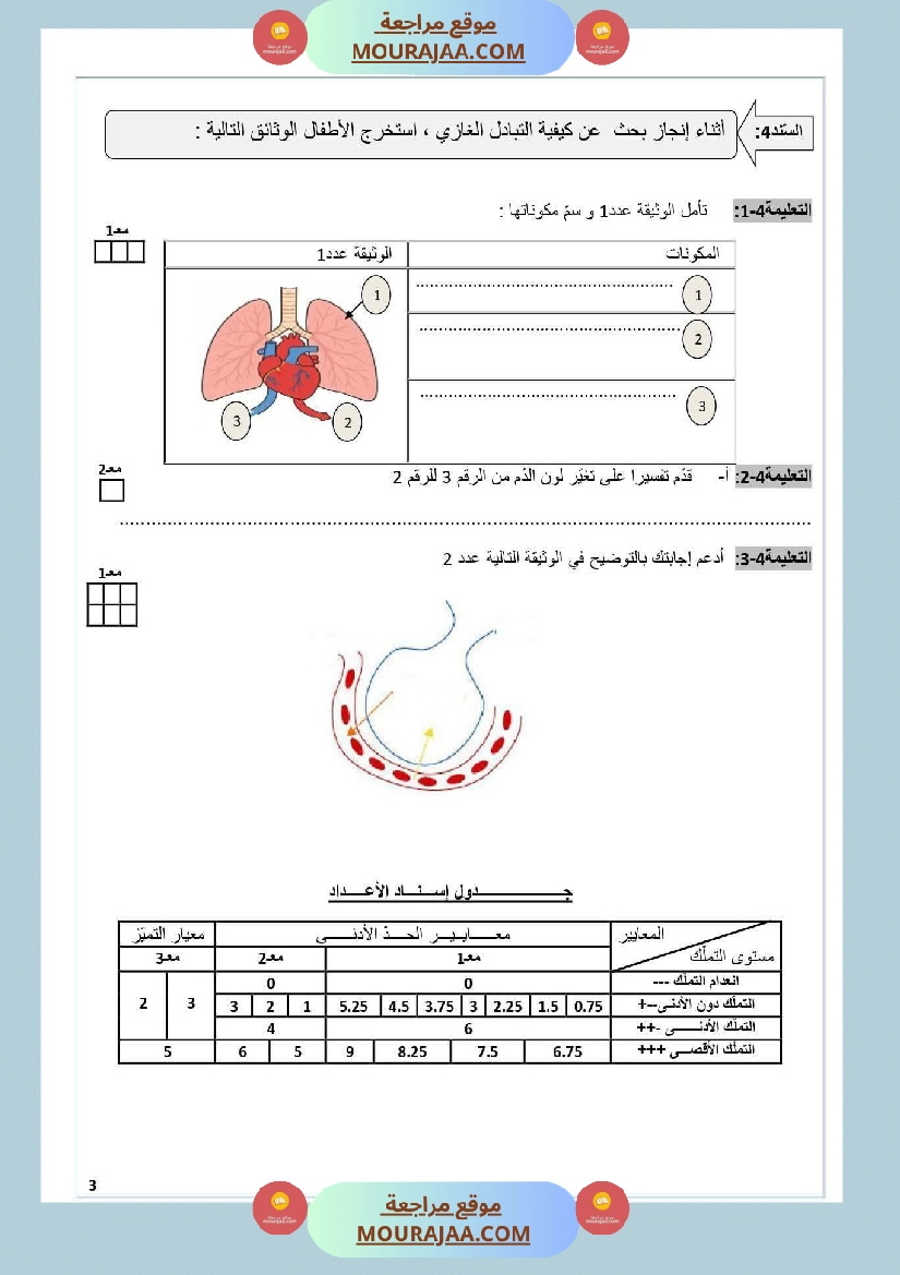 امتحان إيقاظ علمي الثلاثي الأول السنة السادسة صفحة 3