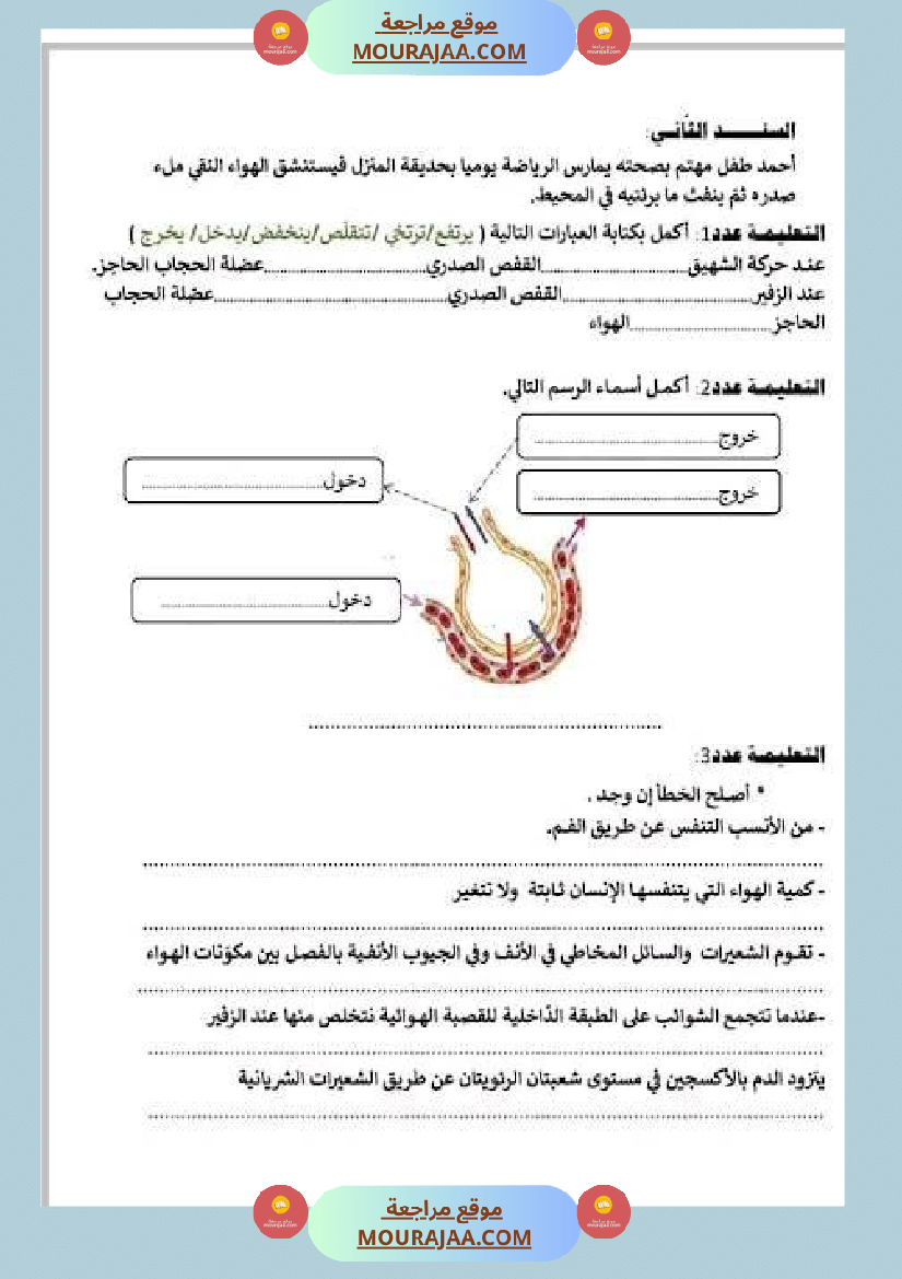 سنة سادسة امتحان ايقاظ علمي الثلاثي الأول