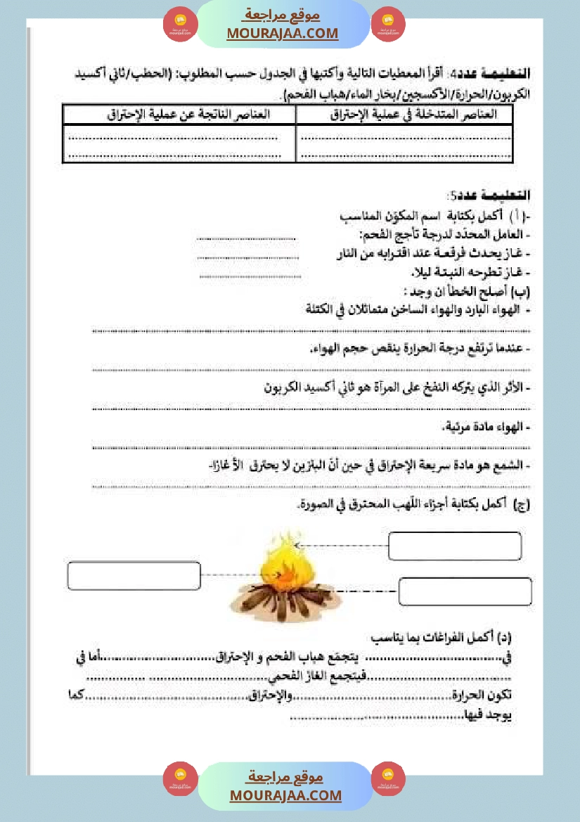 سنة سادسة امتحان ايقاظ علمي الثلاثي الأول صفحة 3