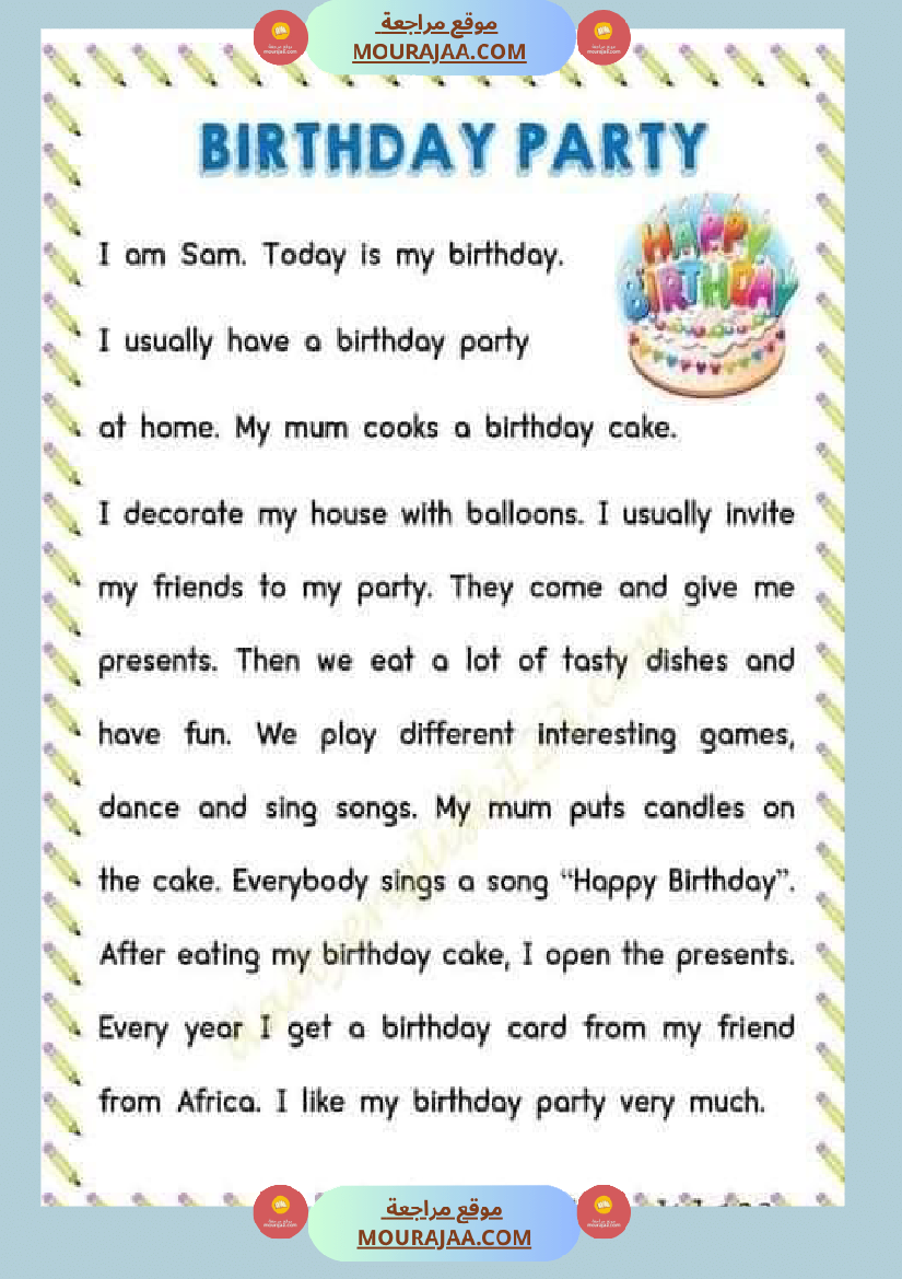 textes en anglais 6eme annee