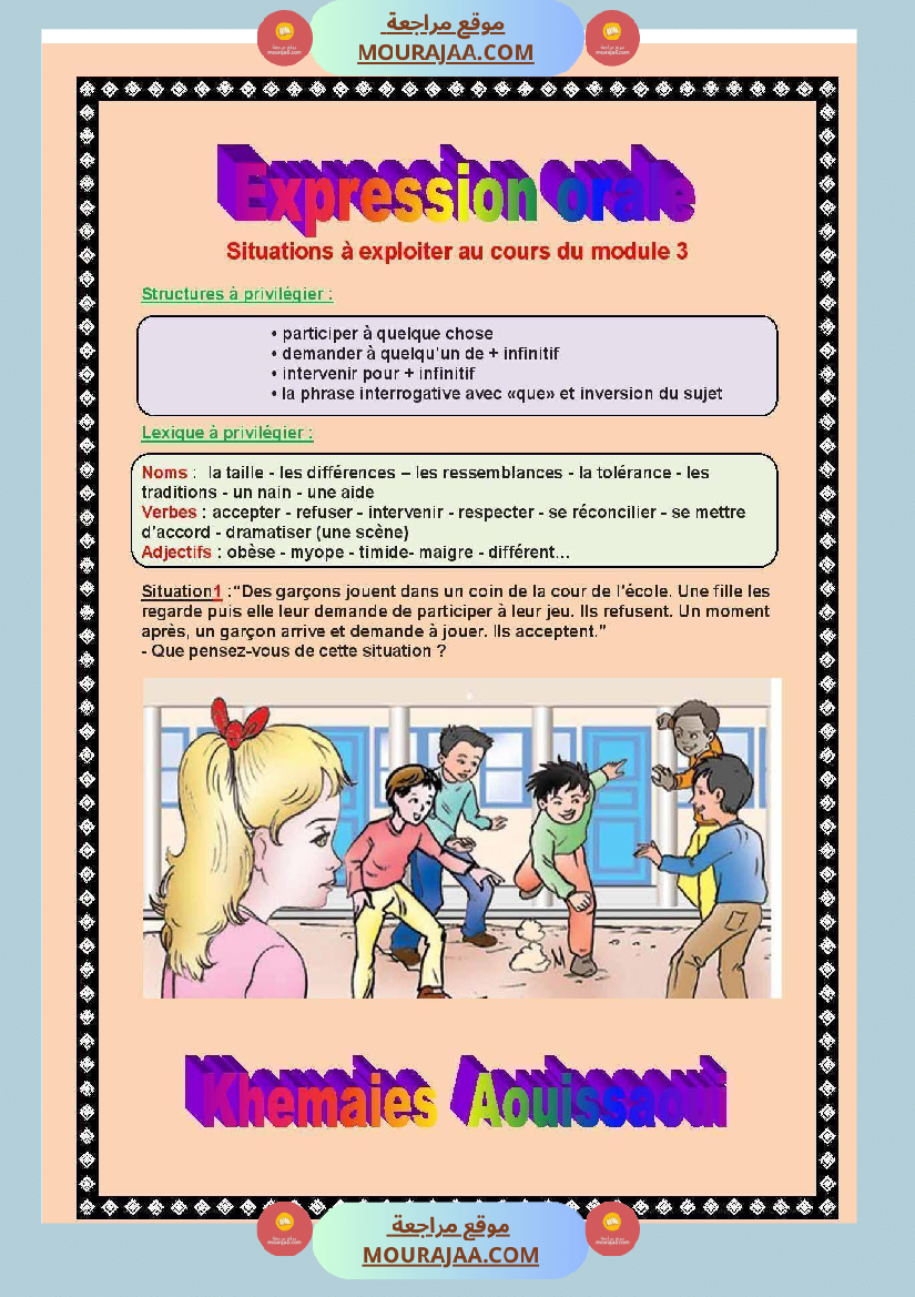 expression oral 6eme annee module 3