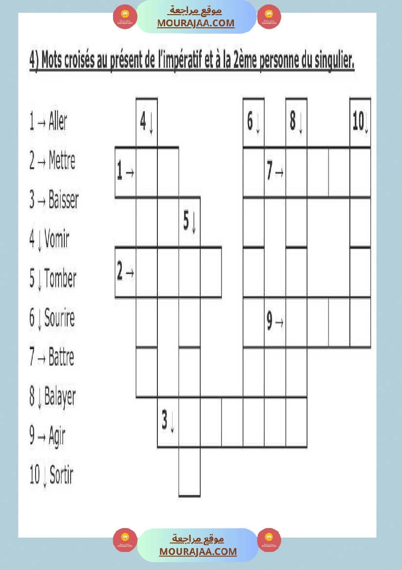 l imperatif conjugaison module 2 fiche memo exercices correction 6eme صفحة 5
