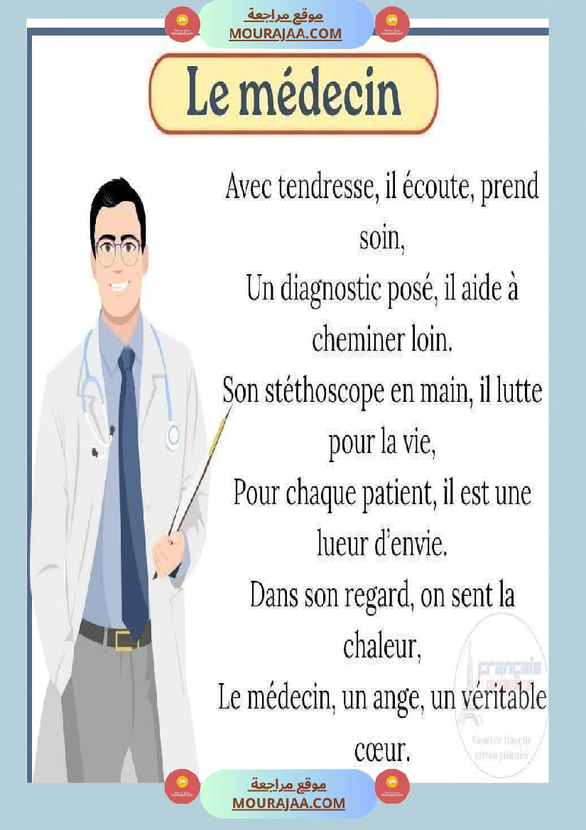 المهن و الحرف للسنة السادسة فرنسية صفحة 3