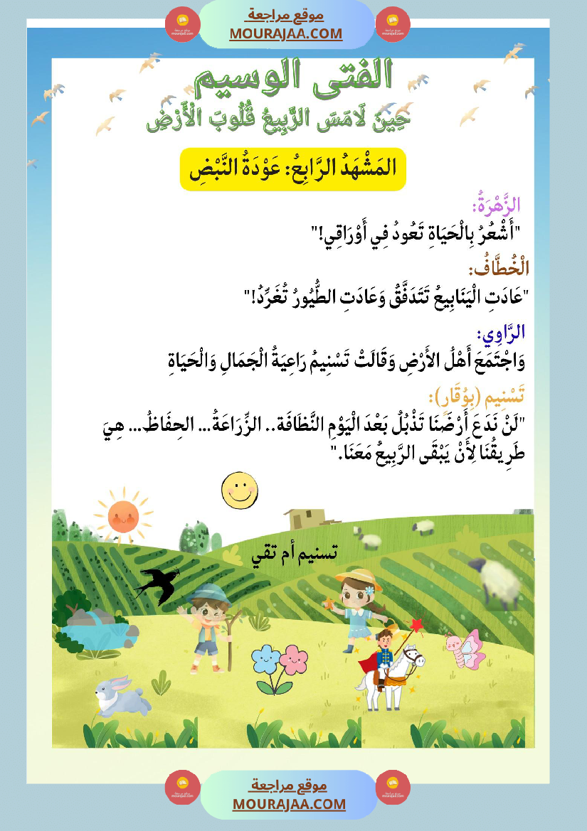 السنة الثالثة تواصل شفوي مسرحية الفتى الوسيم