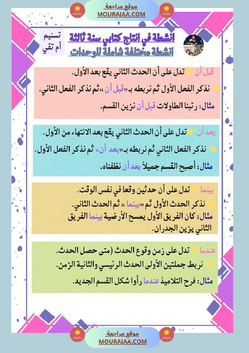 مجال العربية سنة الثالثة الثلاثي الاول