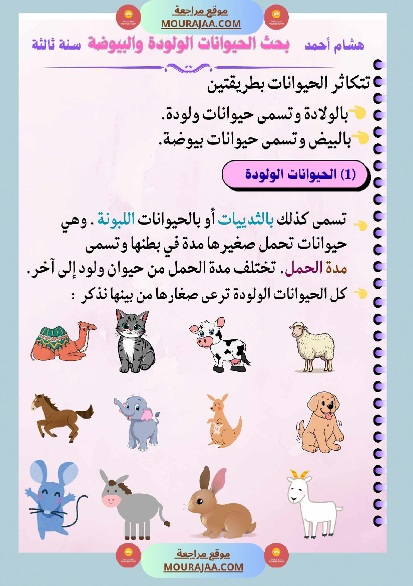 السنة الثالثة بحوث في الايقاظ العلمي الثلاثي الاول مرفقة بتطبيقات