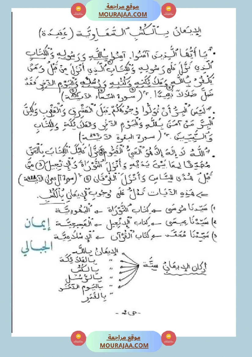 سنة خامسة ابتدائي تلخيص دروس التربية الاسلامية الثلاثي الثاني صفحة 2