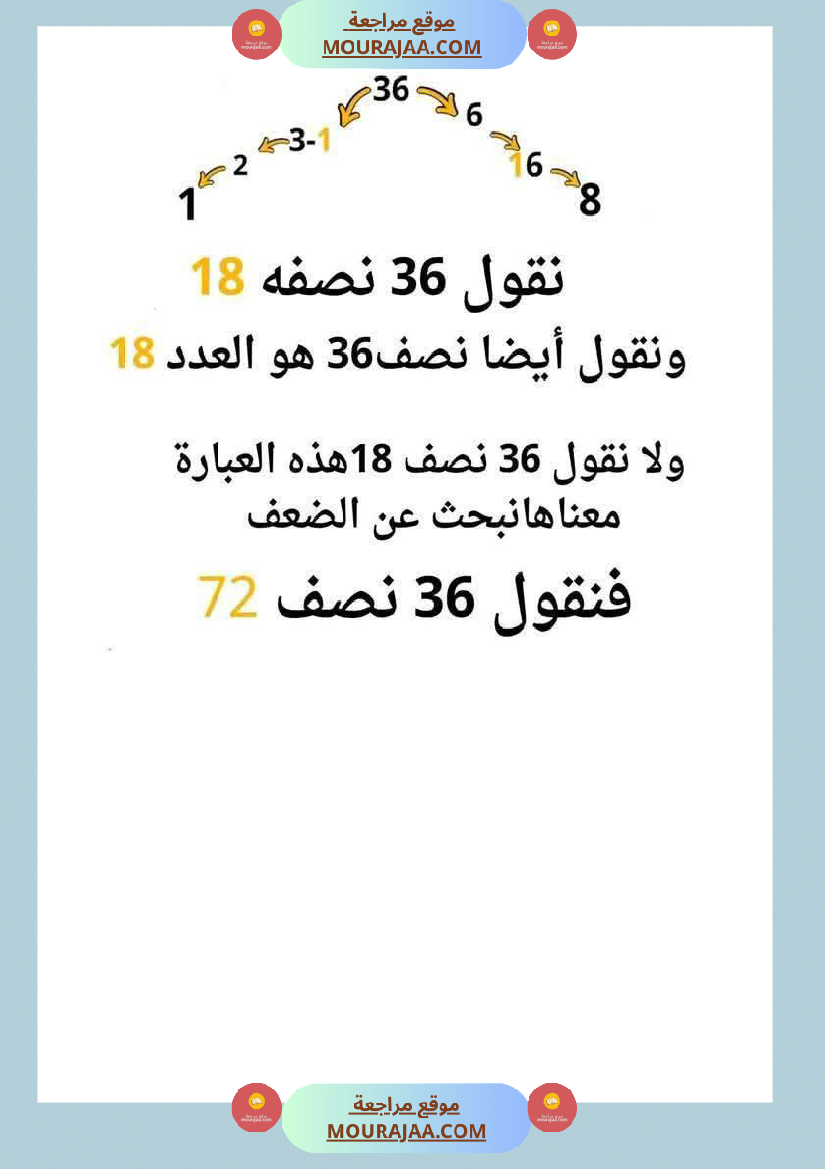 الضعف و النصف لأبطال السنة الثانية عمل منقول