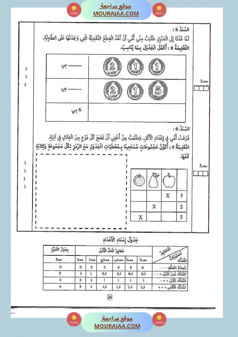 إختبارات_الثلاثي_الثاني_من_كنوز_النجاح_سنة_اولى