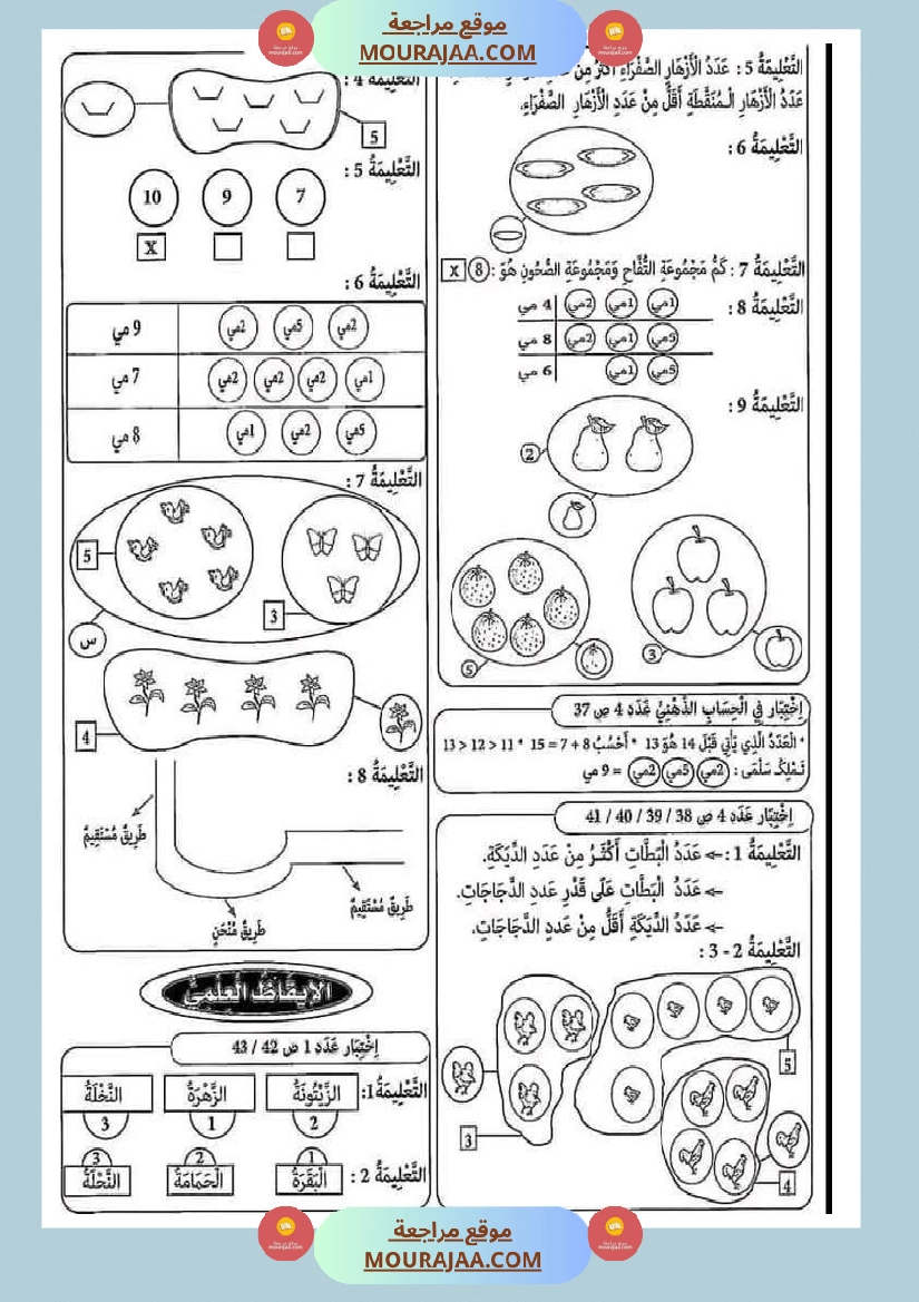 إختبارات الثلاثي الثاني من كنوز النجاح سنة اولى صفحة 21