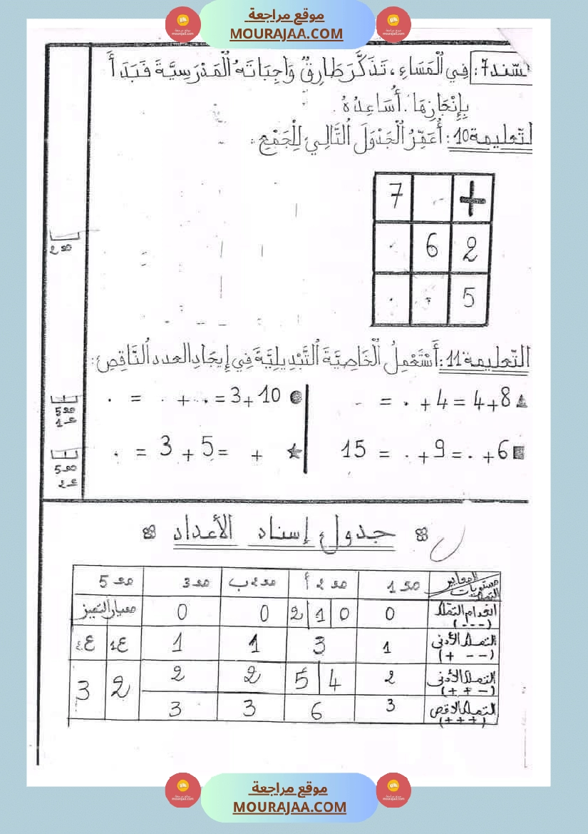 رياضيات مجمعة ثلاثي ثاني لأبطال السنة الاولى صفحة 4