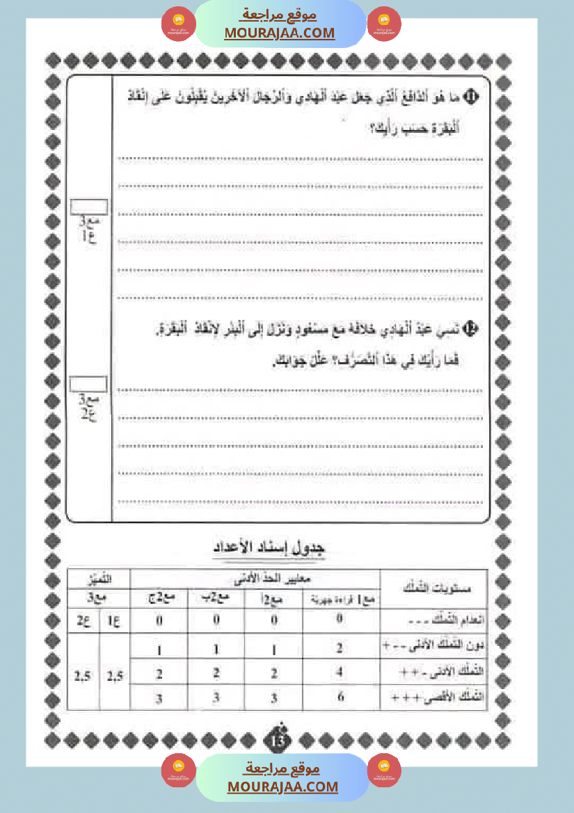 قراءة لأبطال السنة الرابعة