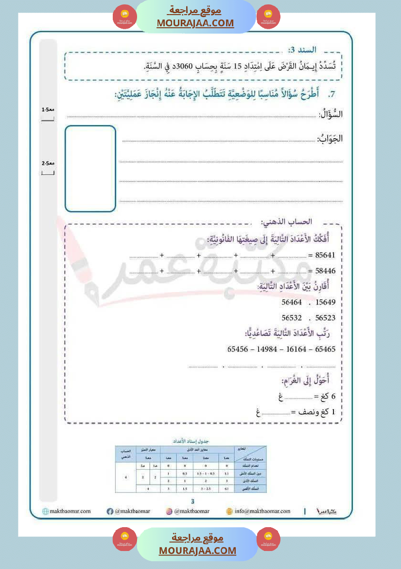 رياضيات لأبطال السنة الرابعة