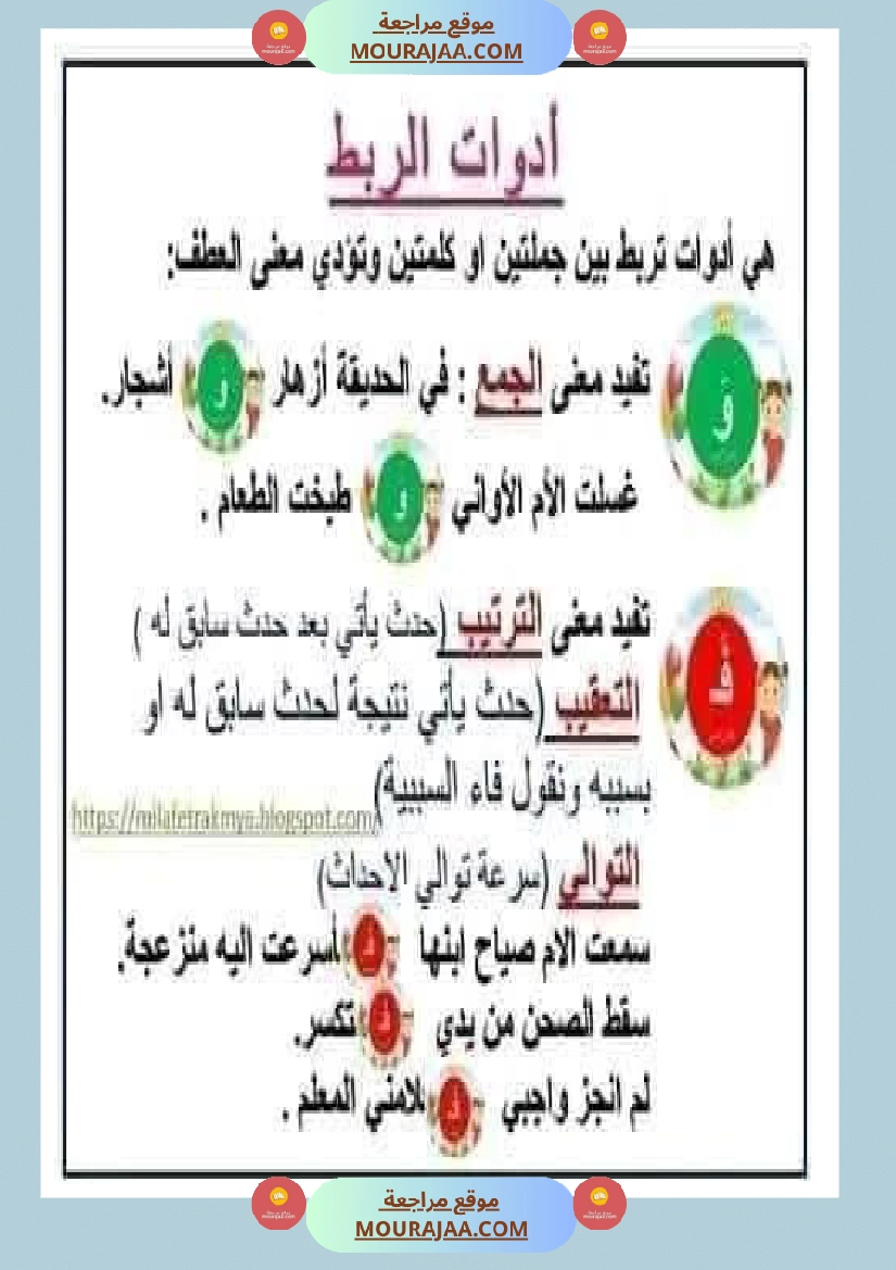 أدوات الربط وما تفيده صفحة 6