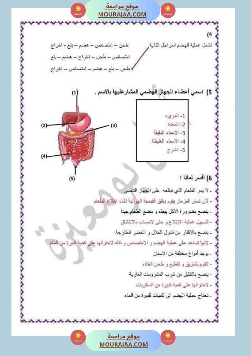 مراجعة شاملة ايقاظ علمي سنة الرابعة الثلاثي الثاني صفحة 21