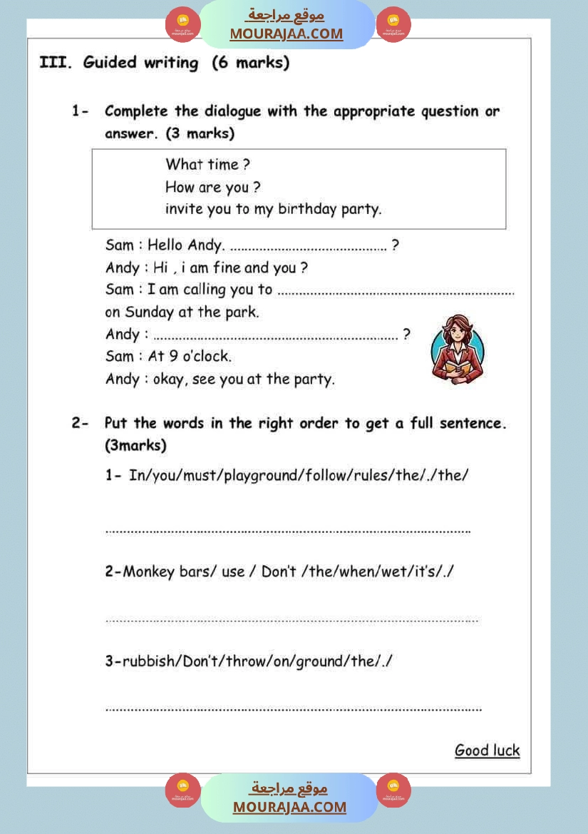 devoir anglais 2tr 6eme صفحة 4