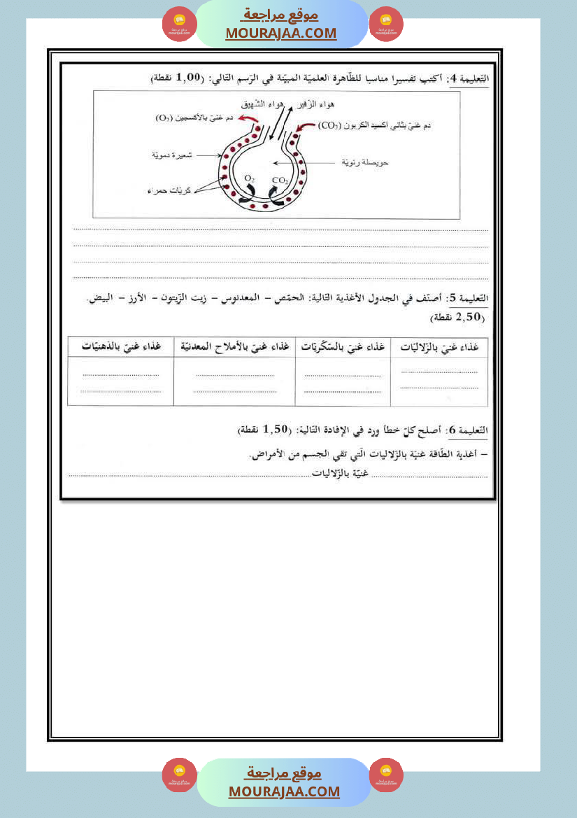 اختبارات ايقاظ علمي مأخوذة من مناظرات خاصة بالثلاثي الثاني