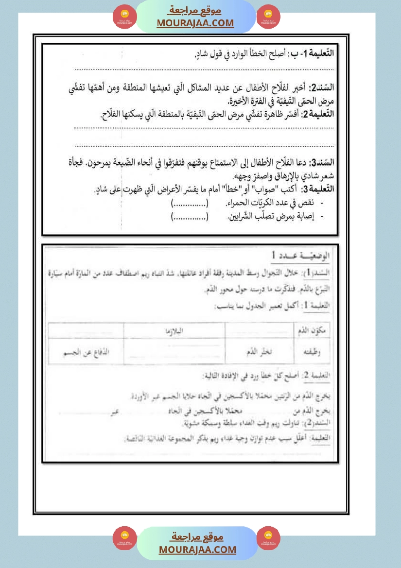اختبارات ايقاظ علمي مأخوذة من مناظرات خاصة بالثلاثي الثاني صفحة 7