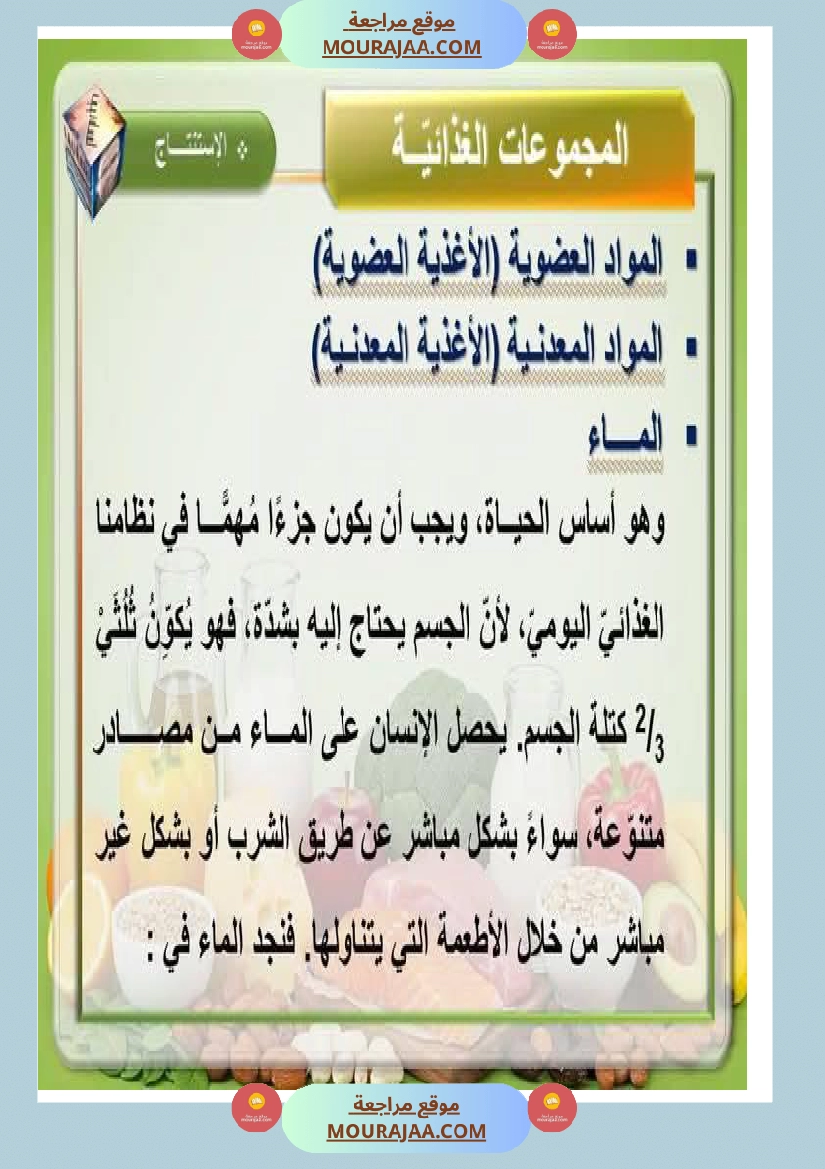 ايقاظ علمي المجموعات الغذائية سنة السادسة صفحة 7