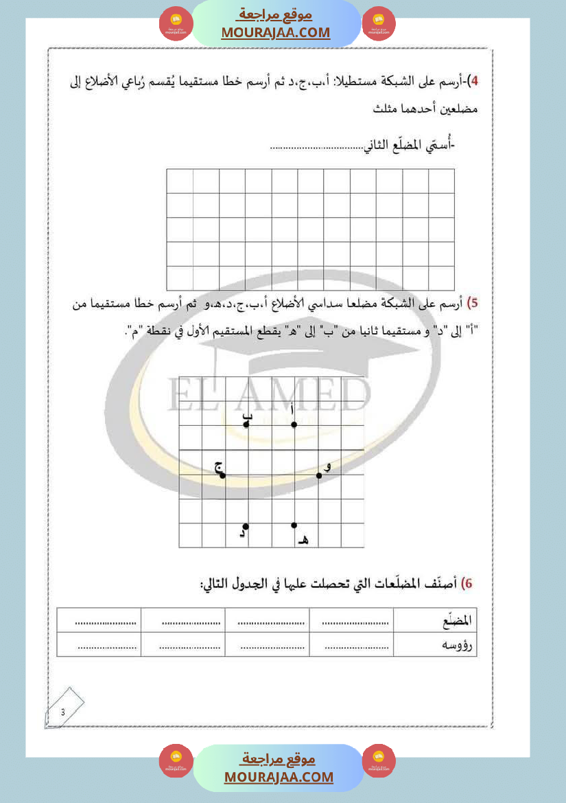 رياضيات منقولة لأبطال السنة الثالثة