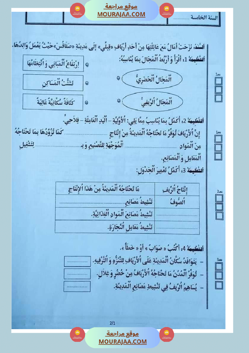 امتحان_الجغرافية_سنة_خامسة_ابتدائي_ثلاثي_الثالث_