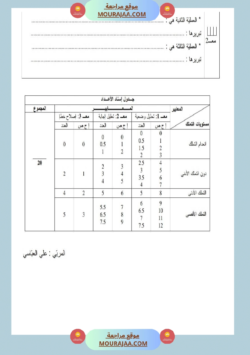 امتحانات إيقاظ علمي سنة خامسة ابتدائي ثلاثي الثالث  صفحة 2